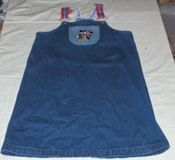 Walt Disney Kids-Denim jumper XL minny/mickey nwot 14