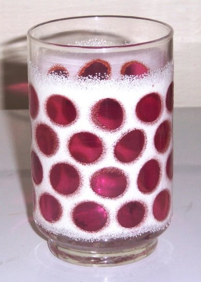 CRANBERRY COIN DOT TUMBLERS VINTAGE SET OF 8