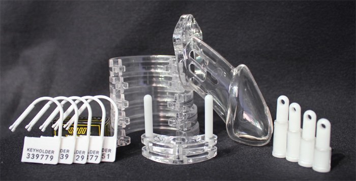 Male Chastity Belt CB6000 Transparent and Black Color