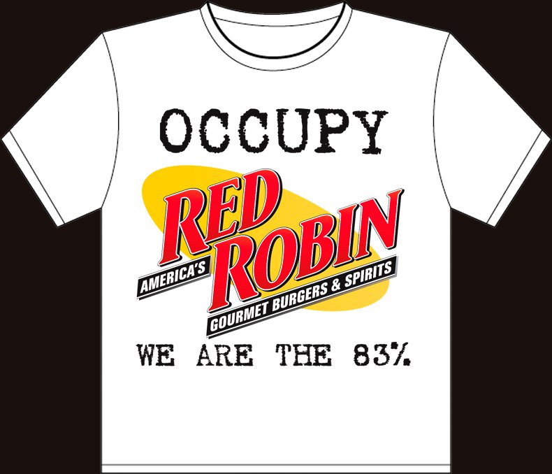 Small - White - "Occupy Red Robin - We are the 83%" South Park Wall Street T-shirt