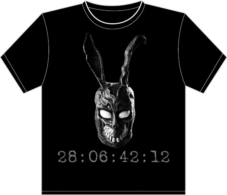 XXL - Black - Donnie Darko "Frank the Bunny - 28:06:42:12" T-shirt