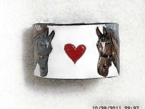 Collector's Leather Equestrian Bracelet Hand Carved Item 144