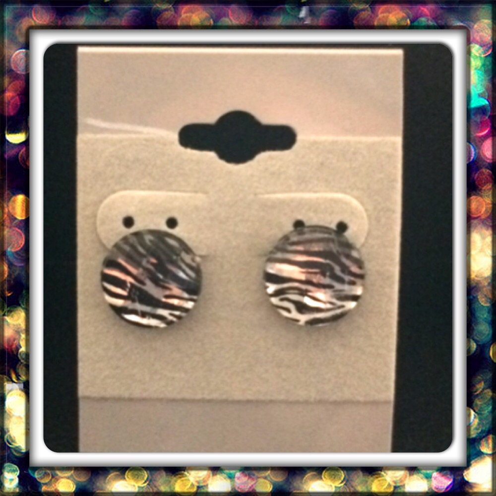 Handmade Zebra Studs