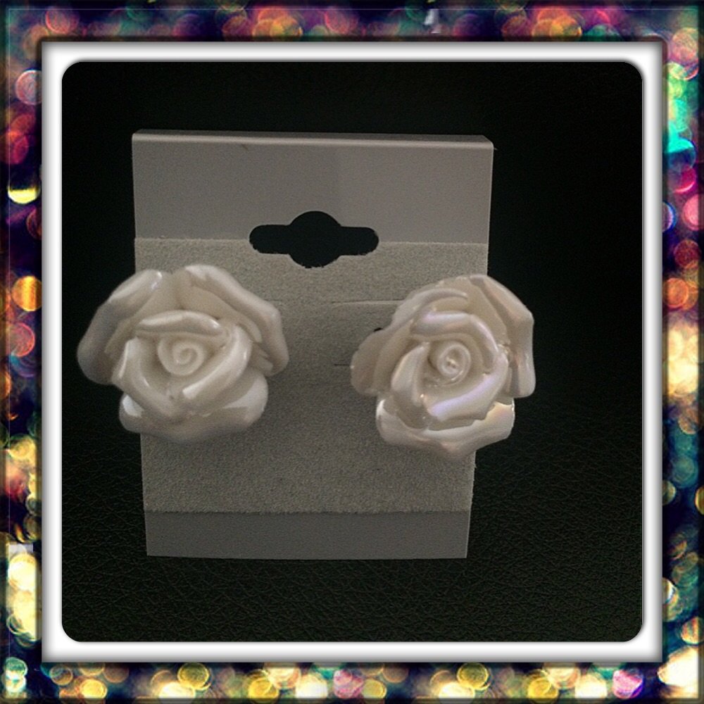 Handmade Pearly White Studs
