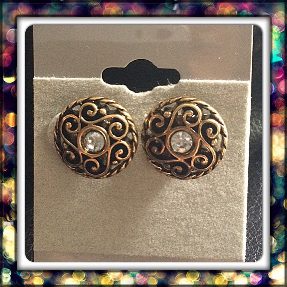 Handmade Rustic Gold Studs