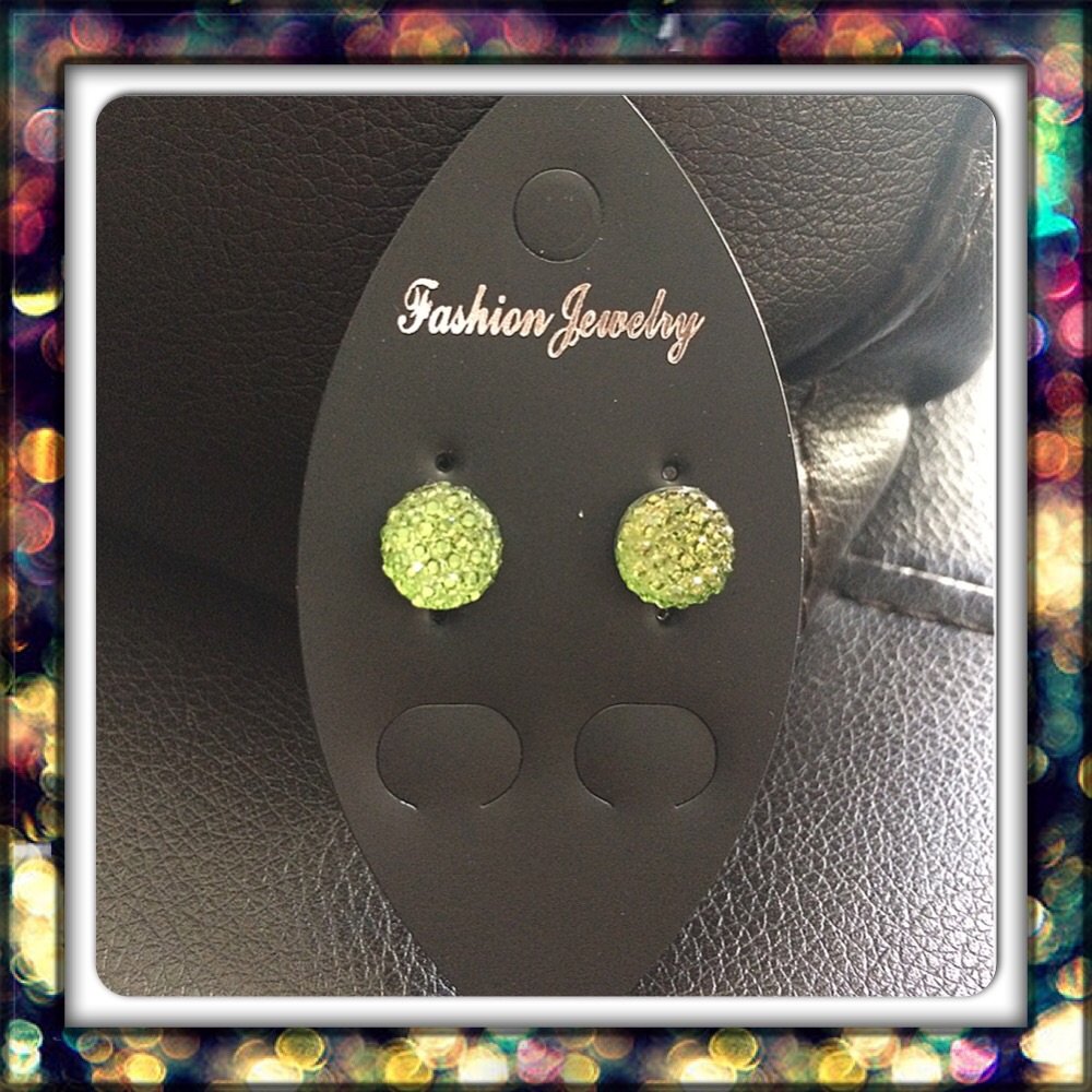 Handmade Lime green studs