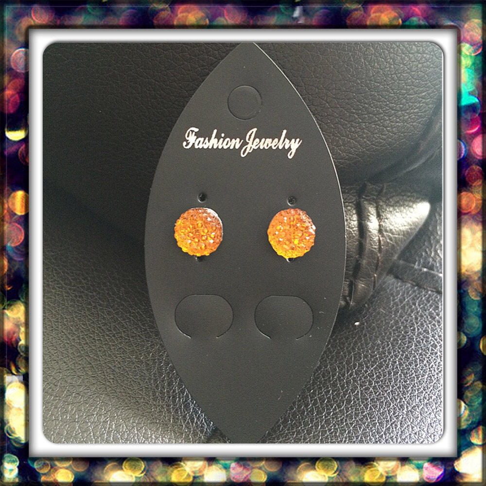 Handmade orange hard candy stud