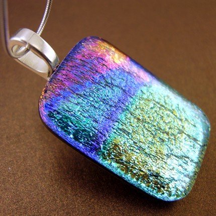 Colorburst Dichroic Fused Glass Pendant