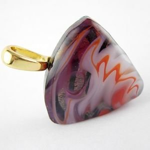 Dichroic Drop Pendant with Gold Bail