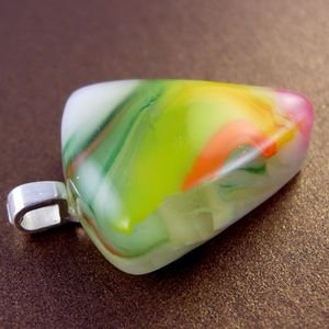 Spring Swirl Art Glass Pendant
