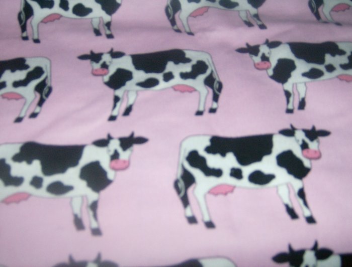 Pink Moo Fitted Diaper and Cover Sz Med