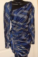MARC NEW YORK WOMENS LONG SLEEVE RUFFLE FRONT DRESS