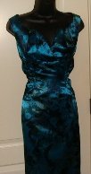 ADRIANNA PAPELL WOMENS FLORAL PRINT V-NECK DRESS