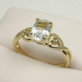 1.50 CT White Topaz and Genuine Diamond ring
