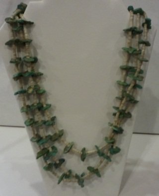 Vintage Native American Indian Heishi Turquoise Necklace