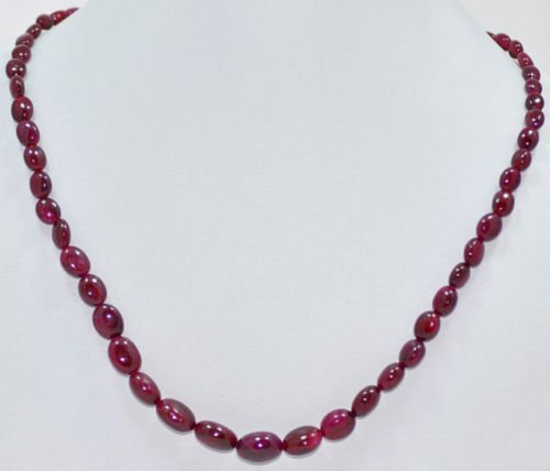 STRAND OF BEAUTIFUL NATURAL GEMSTONE RUBY OVAL BEADS