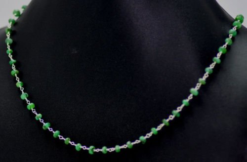 Emerald Gemstone Faceted Beads Jewelry Necklace