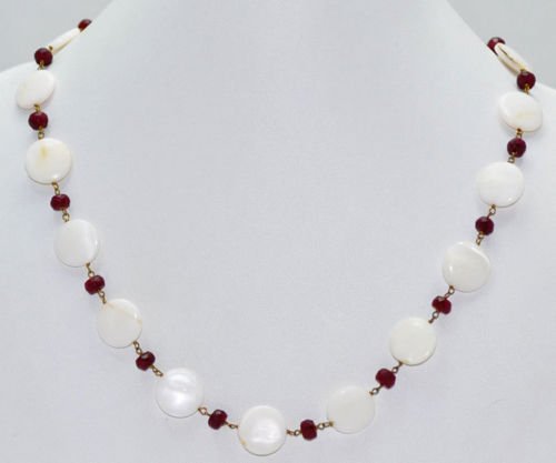 Ruby & Pearls Gemstone Fashion Jewellery Necklace