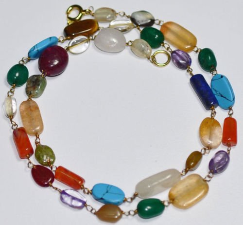 Multi Color Gemstone Strand Fashion Jewelry Necklace