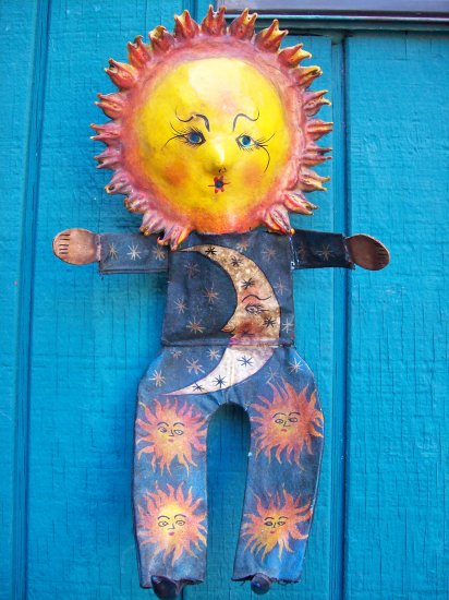hand painted coconut mexican folk art