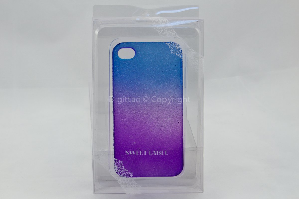 iPhone4 cases WaterDrops Sweet label (BLUE & PURPLE)