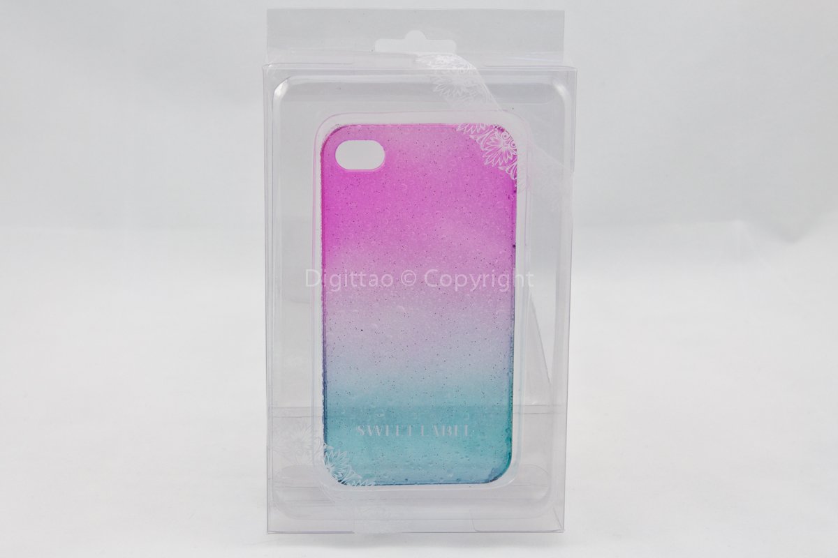 iPhone 4 case WaterDrops Sweet label (FUCHSIA & AQUA))