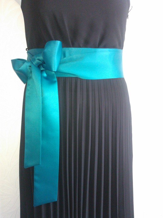 3"x120" Teal satin sash belt