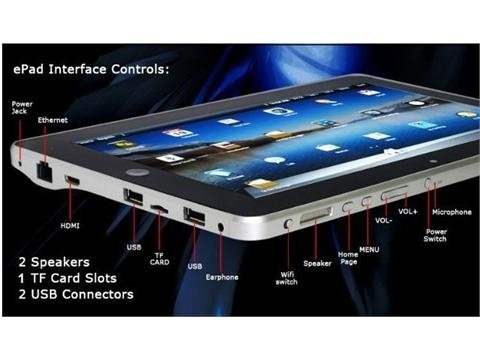 Hottest 10"Android 2.2 HDMI WiFi Tablet PC TouchScreen