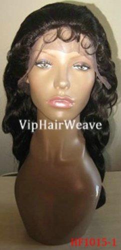 Natural Wave Human Hair Full Lace Wigs #1 18inch