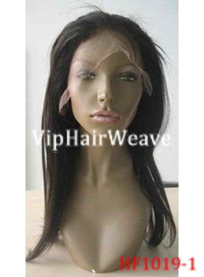 22" Yaki Straight Indian Remy Huaman Hair Full Lace Wigs #1B HF1019