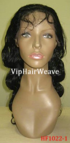 18inch Body Wave Indian Remy Human Hair Full Lace Wigs #1 HF1021