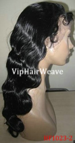 16inch body wave indian remy human hair full lace wigs #1 HF1023