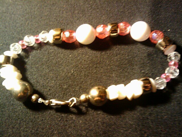 handcrafted 9" Pretty in Pink anklet