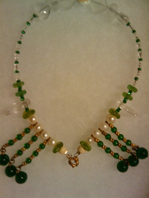 Unique handcrafted 11" 1 of a kind emerald green fashion anklet