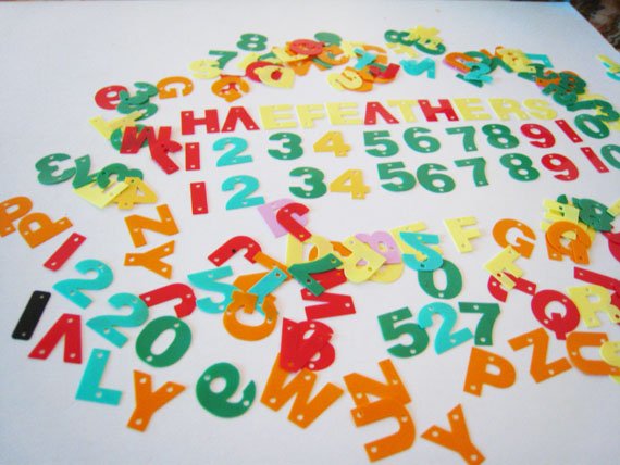 50 pcs Random Metallic Colorful Alphablet & Number Shape Plated Plastic