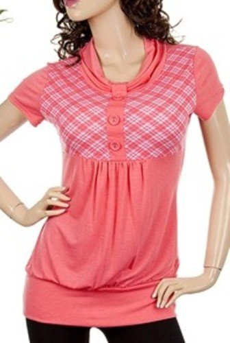 Plus Coral Coloured Short Sleeve Shirt 1XL - 2XL - 3XL