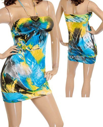 Turqouise knee length halther dress SMALL, MEDIUM, LARGE