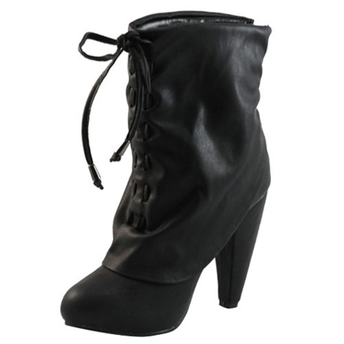 Black Booties with 4.5 inch heel 6 -7 -7.5 - 8.5 - 9 - 10