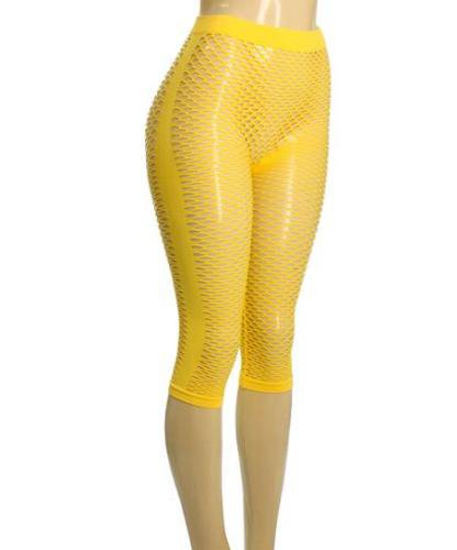 Yellow Fishnet Leggings ONE SIZE FITS ALL