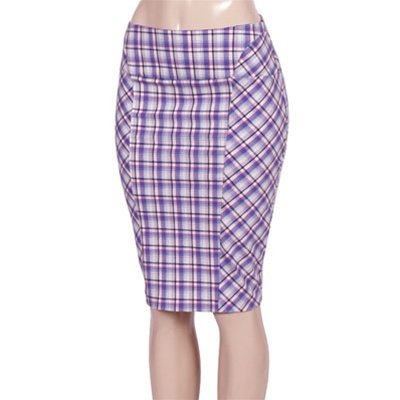 Plaid Pencil Knee Length Skirt MEDIUM - LARGE