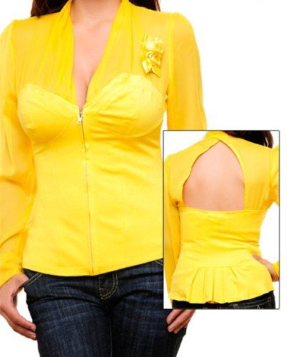 Yellow Long Sleeve Blouse SMALL, MEDIUM, LARGE