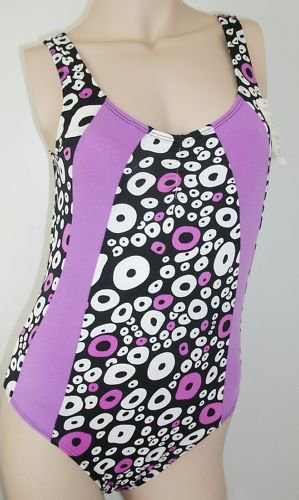 Ladies One Piece Purple Print Swimsuite - Size M/L