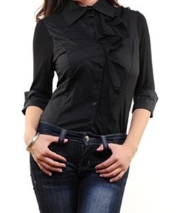 Black Collared Shirt SMALL, LARGE