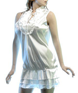 White Ruffled Dress/Shirt - 1XL
