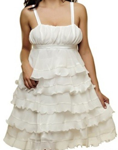 White Empire Waist Dress - SMALL, MEDIUM, LARGE