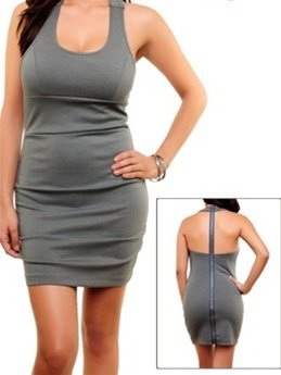 Grey Dress with Zippered Back - SMALL-MEDIUM-LARGE