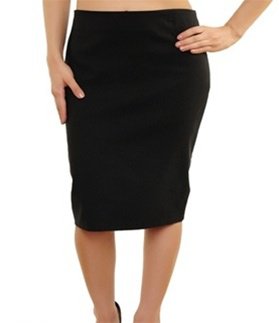 Plus Black Solid Skirt XL - 2XL