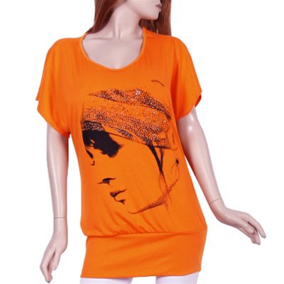 Plus Orange Print Blouse - 1xl - 2xl - 3xl