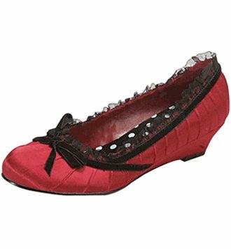 Ladies Red Low Wedge: SIZES: 5- 5.5 - 6 - 6.5 - 7- 7.5 - 8.5