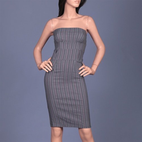 Grey Pinstripe Dress - SMALL, LARGE